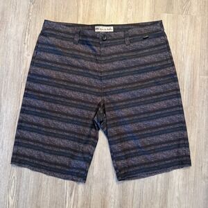 Travis Mathew Mens 34 Golf Performance Athletic Striped 10" Shorts